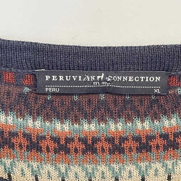 Peruvian Connection Zenima Sweater Dress Womens XL Fair Isle Espresso Multicolor - Picture 6 of 9
